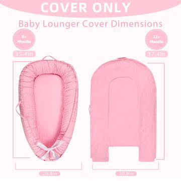 Hooyax Baby Lounger Cover Only, 100% Cotton Newborn Nest Cover, Soft Portable Baby Nest Replacement Cover For Boys Girls, Breath