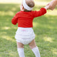 Rufflebutts Baby/Toddler Girls Toddler White Knit Cotton Ruffle Nappy Cover - 3-6M