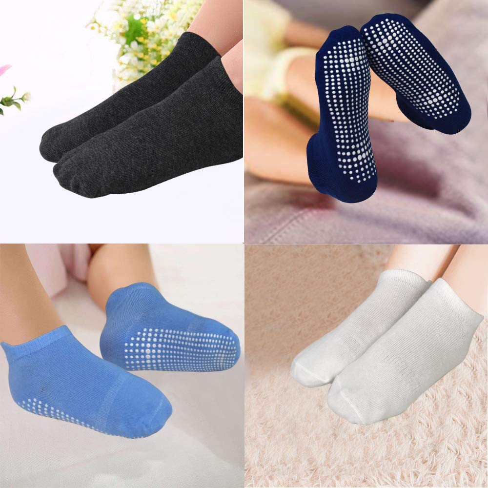 Non Slip Kids Ankle Socks, Toddler Kids Low Cut Socks For Boys Girls(3-5Years Old), 12 Pairs Kids Anti Skid Sticky Ankle Socks