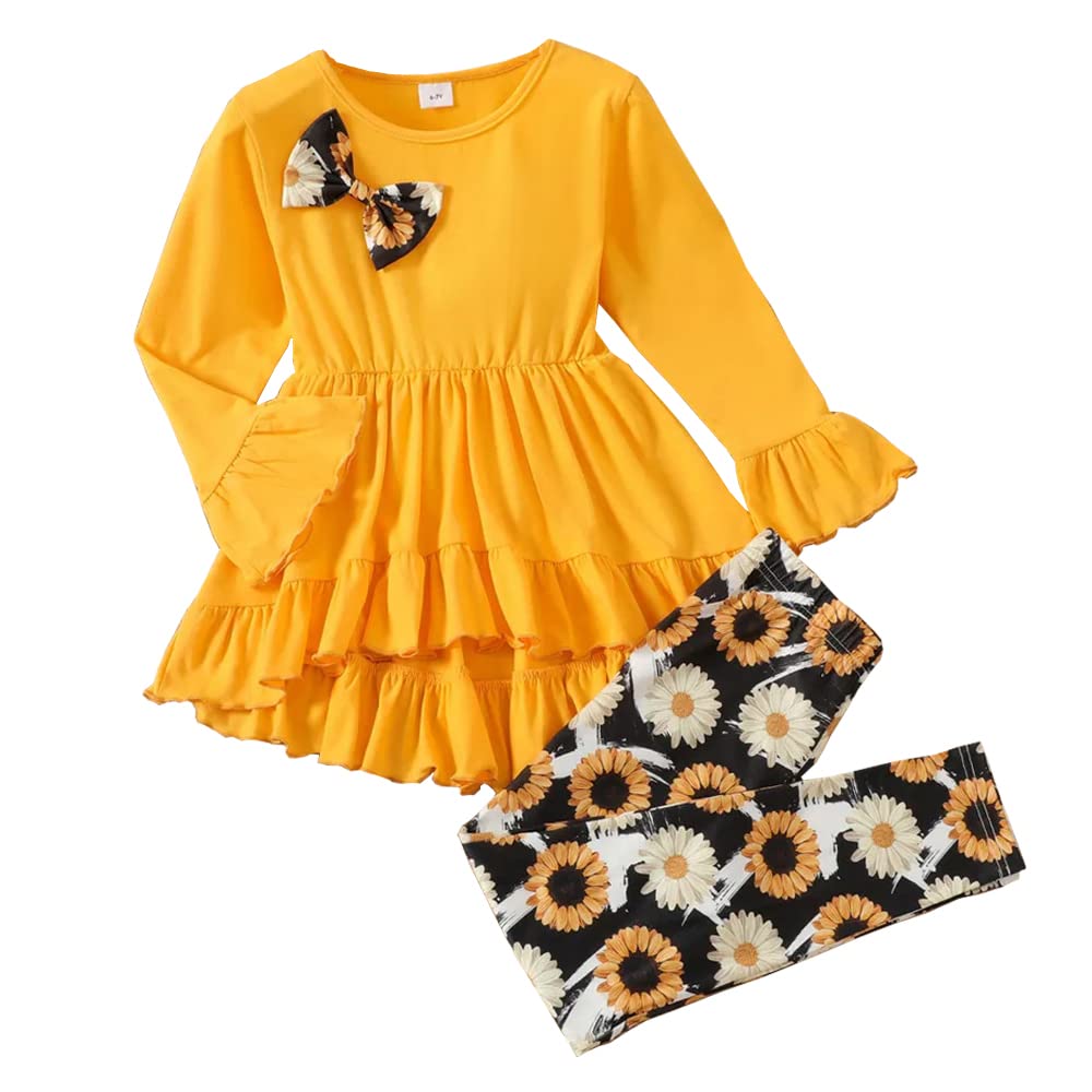 Axumity Kid Girl Clothes Ruffled Long-Sleeve High Low Top With Bowknot – Cutebab WBBAPB0BD2DPGRW