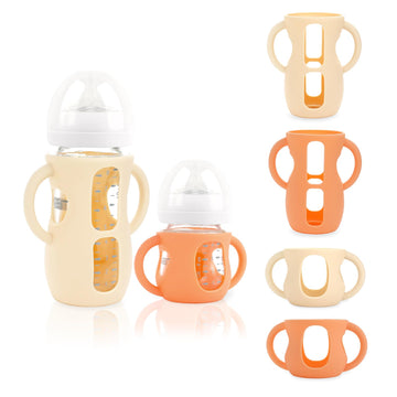 4-Pack Silicone Sleeves For Philips Avent Glass Bottles, Bpa-Free Drop-Resistant Baby Bottle Sleeves With Handles, Compatible Wi