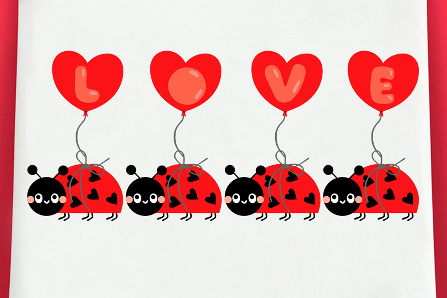 Ddsol Toddler Little Girl Valentine Day Shirt Baby Kid Love Heart Ladybug Print Tshirt Red White Raglan Long Sleeve Cotton Tee T