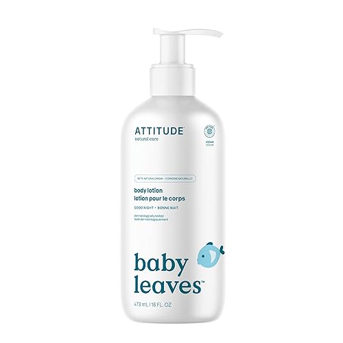 Attitude Body Lotion For Baby, Ewg Verified, Dermatologically Tested, Plant And Mineral-Based, Vegan, Good Night, 16 Fl Oz