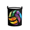 Personalized Watercolor Colors Volleyball Waterproof Laundry Basket Handles Collapsible Hamper Storage Basket for Office Bathroo