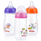 Nuby Tritan Wide Neck Non-Drip Bottles With Anti-Colic Air System: 9Oz./ 270 Ml, 3 Pack, 0M+, Purple/Pink/Orange