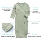 O2 Baby Baby Organic Cotton Kimono Gown With Mitten Cuffs And Fold-Over Pouch, Unisex Long Sleeve Infant Sleeper Sleeping Bag(3-
