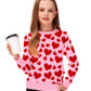 Girls Valentines Day Sweater Tops Red Heart Sweatshirts Love Kid Boys Long Sleeve Outfit Pink 9-10 Years