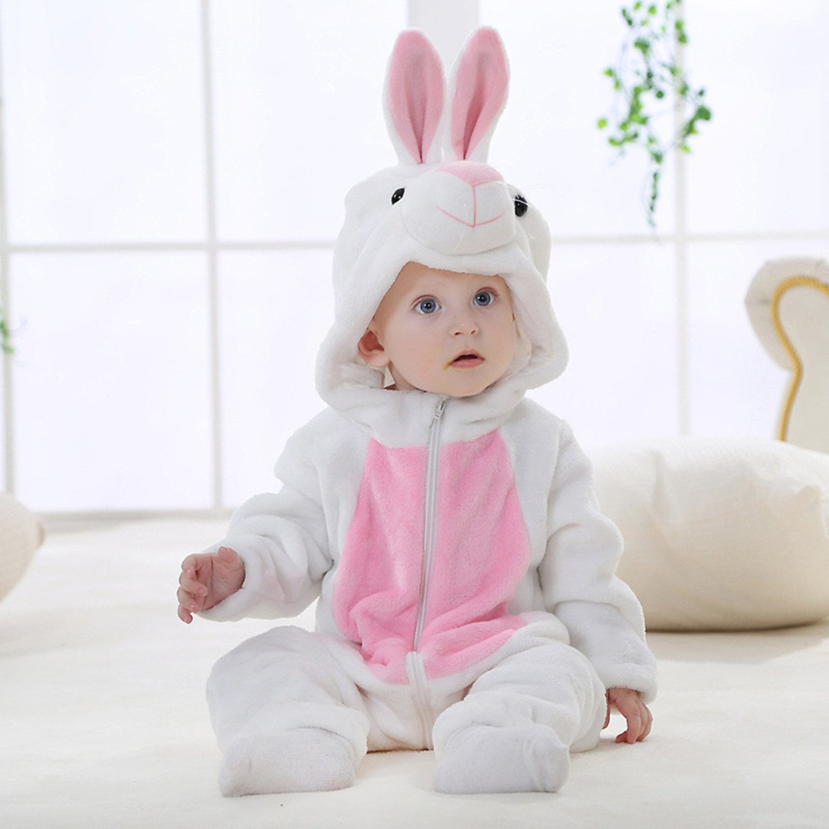 Qzerplay Unisex Unisex Baby Halloween Costumes Cartoon Outfit Homewear (110(For Ages 24-30Months), Bunny)