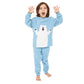 Cherry Crumble Sky Blue Applique Polyester Full Sleeves Round Neck Night Wear Regular Fit Applique Winter Nightsuit for Boys and