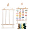 HASTHIP Wooden Wall Hanging Hair Accessories Organizer Boho Macrame Baby Hair Clip Organizer for Girls Bow Holder Headbands Baby