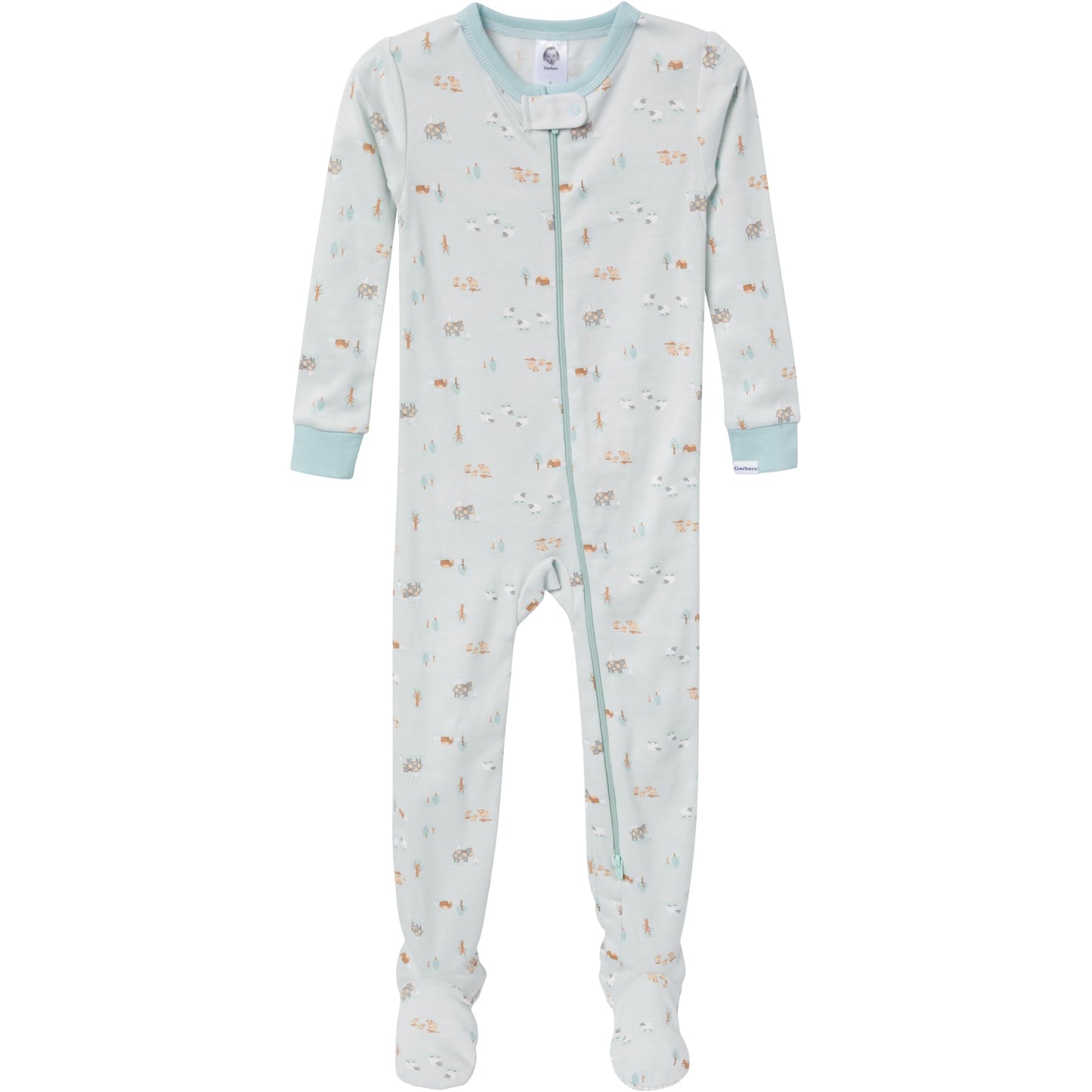 Gerber Unisex-Baby 2-Pack Footed Pajamas, Farm, 3-6 Months