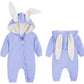 Agqt Baby Boys 1St Easter Outfit Halloween Bunny Costume One Piece Romper Bunny Ear Hoodie Outfit Light Blue Size 6-12 Months