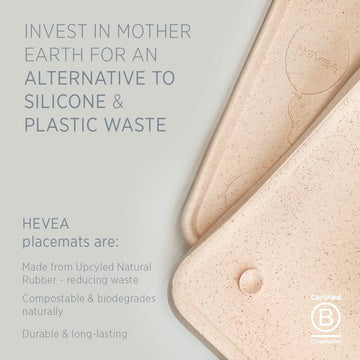 Hevea Natural Rubber Kids Placemat - Alternative To Silicone And Plastic With Upcycled Material, Safe For Children With Fun Anim