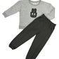 CREATIVE KIDS Girl Cotton Top Sweatshirt & Pajama Set (Grey, 78Y)