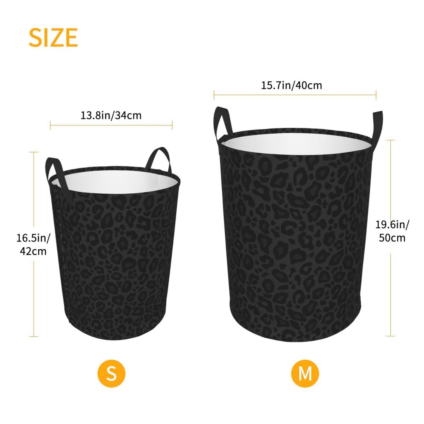 Gbuzozie Animal Leopard Print Round Laundry Hamper Storage Basket Toys Clothes Organizer Bin For Home Bathroom Bedroom Dorm Nurs