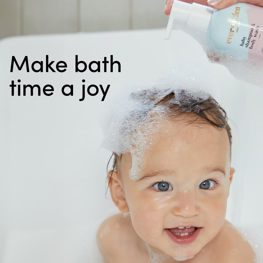 Evereden Baby Shampoo And Body Wash 8.5 Fl Oz. | Clean And Gentle Baby Care | Non-Toxic And Fragrance Free | Plant-Based Ingredi