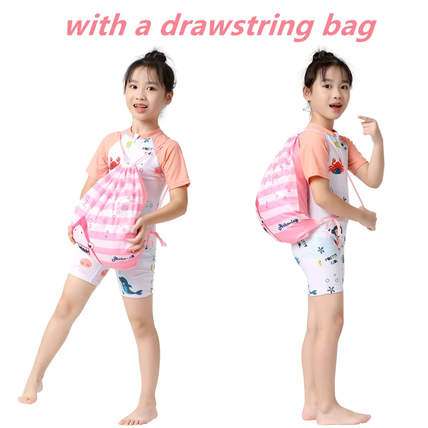 Athaelay Soft Microfiber Swim Cover-Ups For 3 To 10 Years Old Kids Hooded Bath Beach Poncho Towels (Cat, Fits 3-10 Years)