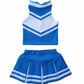 Total 2550 Little Girls' Cheerleader Cheerleading Outfit Uniform Costume Cosplay Halloween Medium Blue/White (M / 5-8)