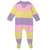 Honestbaby Baby Celebration Sleep & Play Footed One-Piece Pajama Sleeper 100% Organic Cotton, Easter Stripe Pink