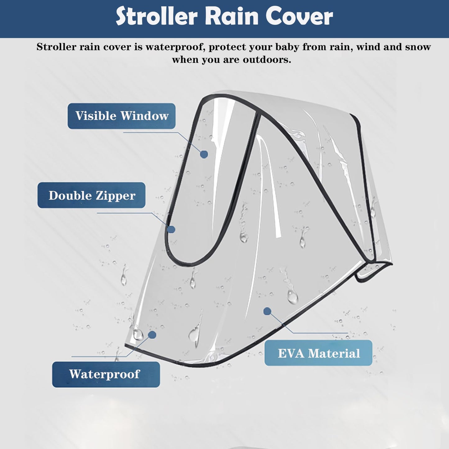 Lfdlmj Baby Stroller Cover, Universal Winter Waterproof Rain Cover For Baby Stroller Protect Baby Stroller Cover Protect Form Ra