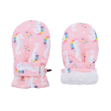 Lined Fleece Toddler Mittens Kids Winter Warm Gloves Child Ski Gloves Waterproof Snow Baby Mitten For Boys Girls Pink S