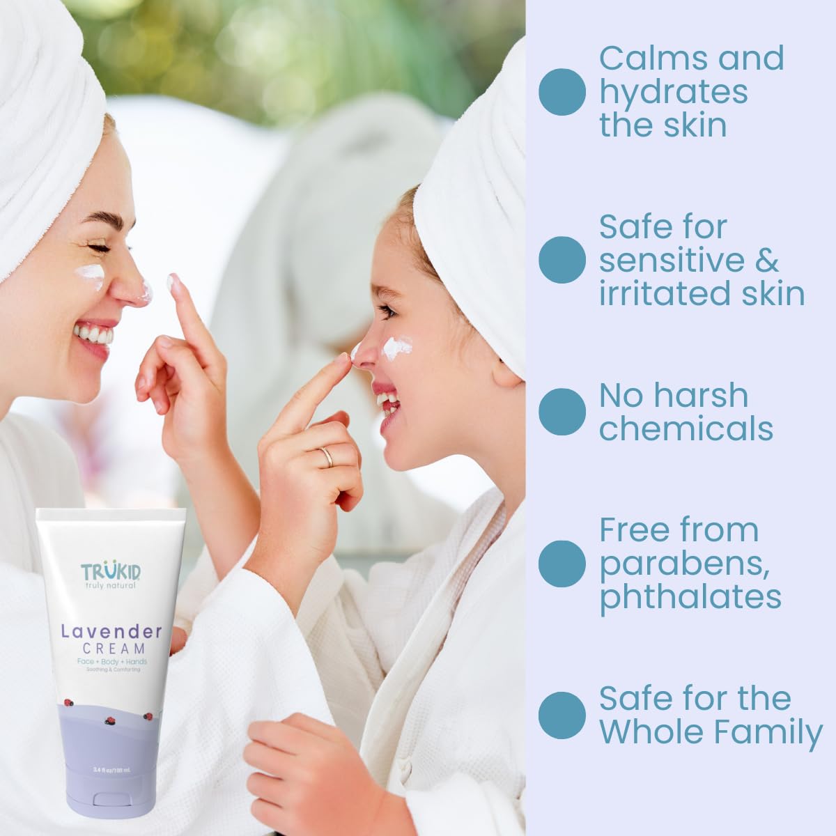 Trukid Lavender Skin Cream For Kids - Hydrates & Moisturizes Sensitive Skin, All Natural Ingredients, Enriched With Shea Butter,