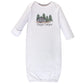 Touched by Nature Unisex Baby Organic Cotton Gowns, Happy Camper, Preemie-Newborn
