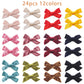 Yxiang 24Pcs/12Pairs Baby Girls Hair Clips 4Inches Velvet Hair Bows Solid Color Fully Lined Non Slip Barrettes Hair Accessories