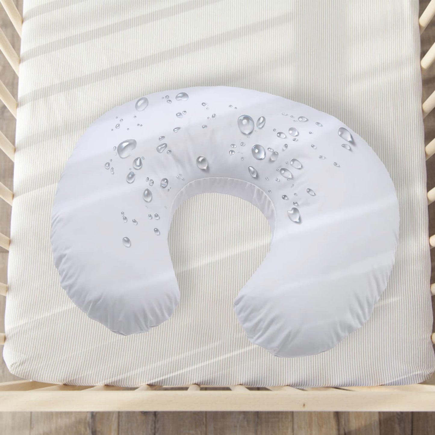 Winmany Baby Waterproof Nursing Pillow Cover Newborn Breastfeeding Pillowcase Soft Replaceable Slipcover For Boys And Girls