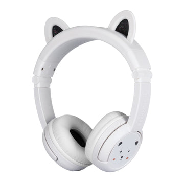 BuddyPhones PlayEars Plus | Cat Ear Foldable Bluetooth Kids Headphones + Microphone, Works Wired or Wireless - SafeAudio Volume-