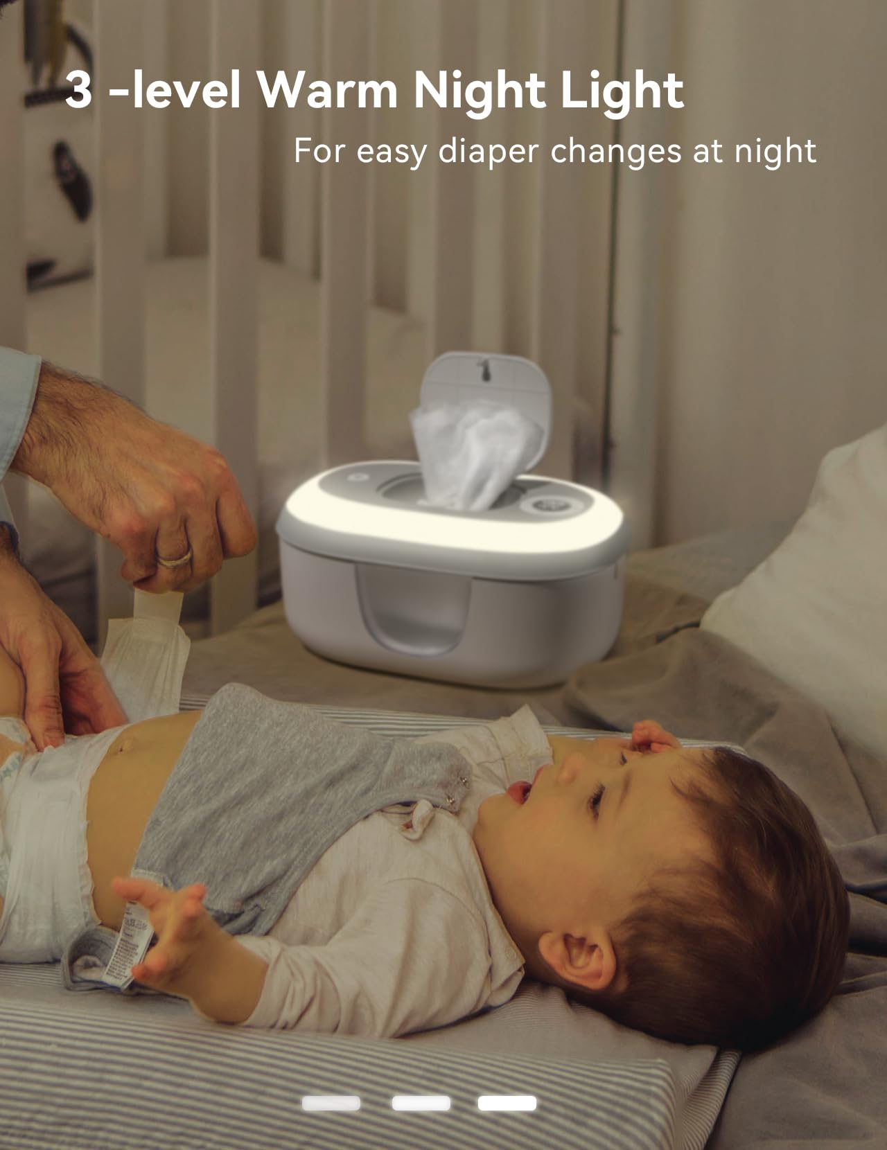 Babelio Baby Wipe Warmer And Wet Wipes Dispenser | Large Capacity Wipes Warmer For Babies With Night Light | Top Even Heating, 4