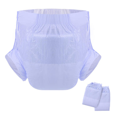 Cutieplusu Adult Diapers Heavy Absorption Dry Surface Disposable Adult Diaper All Night-Purple 2 Pieces (Large 37'-47')