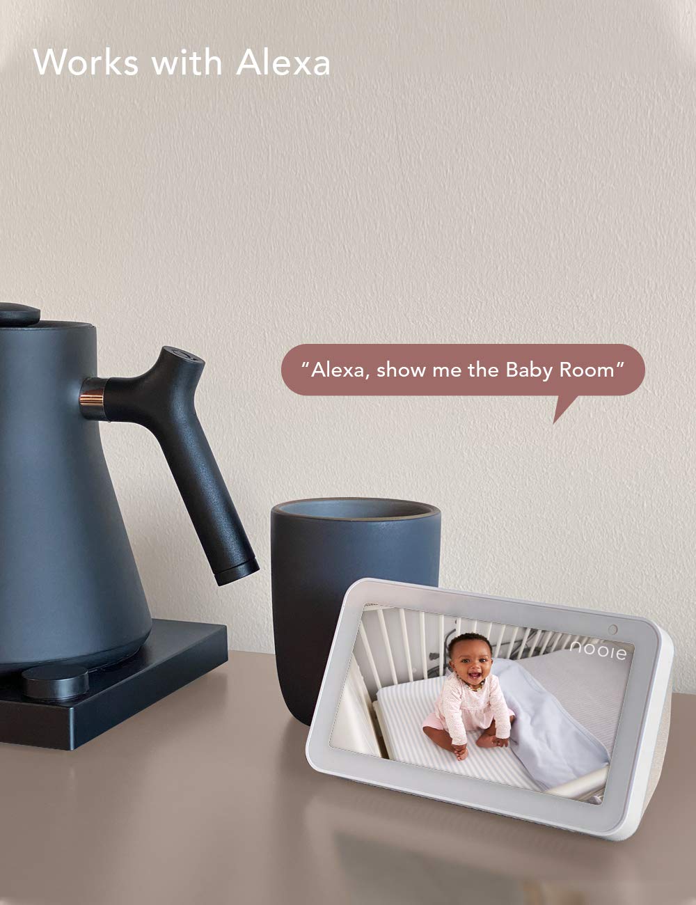 Nooie Baby Monitor, Wifi Pet Camera Indoor, 360-Degree Ip Camera, 1080P Home Security Camera, Motion Tracking, Super Ir Night Vi