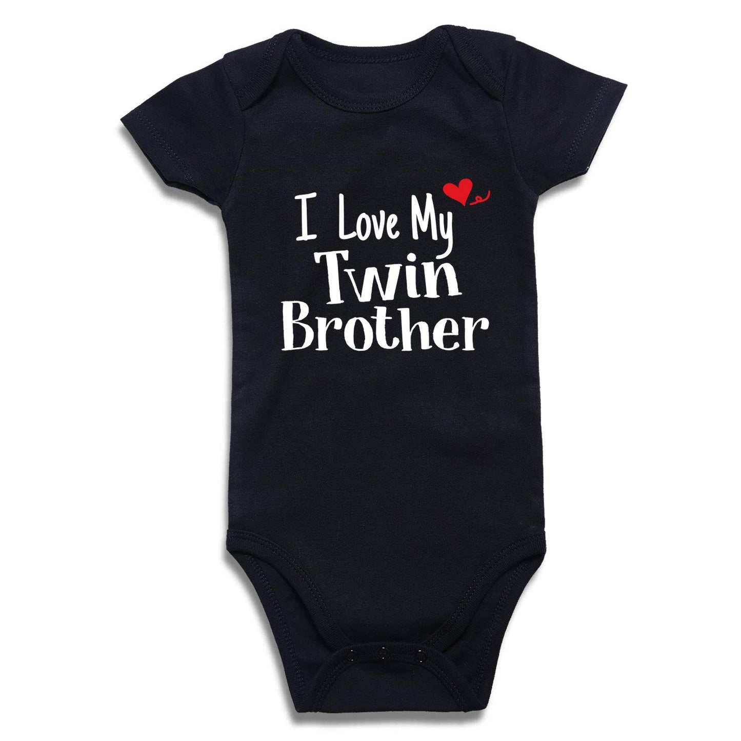 DEFAHN Newborn Twins Baby Boy Girl Bodysuit, 2 Pack Funny Letter Printed Rompers Twin Matching Clothes Outfits (2Pcs I Love My S