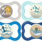 Mam Air Day & Night Baby Pacifier, For Sensitive Skin, Glows In The Dark, 16+ Months, Baby Boy, 4 Count