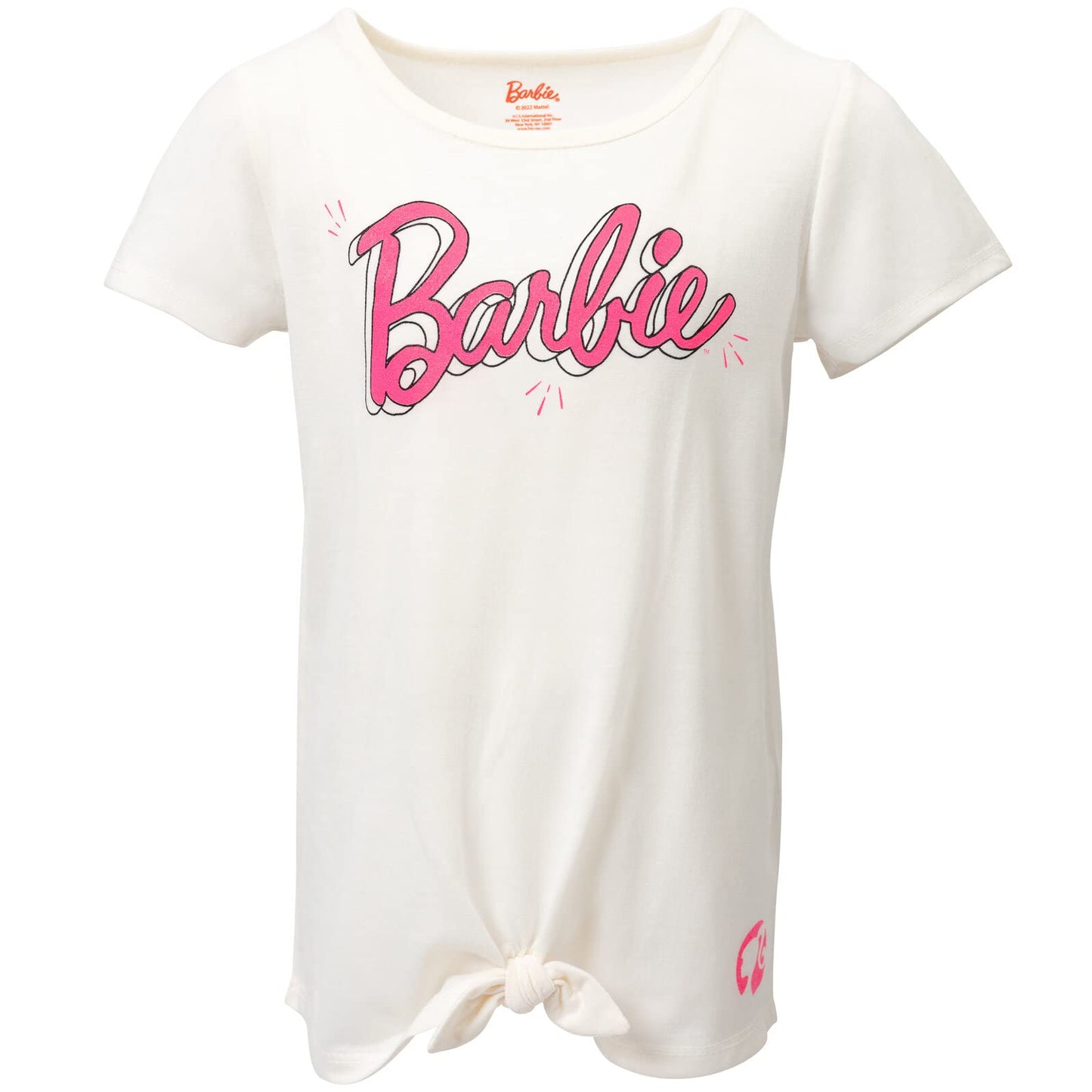 Barbie Little Girls Graphic T-Shirt And Shorts Outfit Set Pink/White 5
