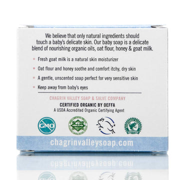 Chagrin Valley Soap & Salve Natural Organic Baby Soap - Unscented, Mild & Moisturizing Goat Milk & Honey Soap For Babies, Childr