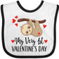 Inktastic My First Valentines Day Baby Sloth Baby Bib White And Black 39C36