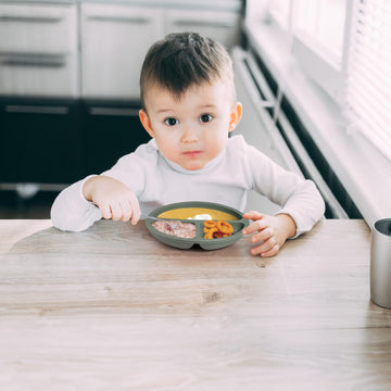 Eascrozn Toddler Plates 3 Pack, Divided Suction Plates For Baby, 100% Food Grade Silicone Baby Plates, Non-Slip, Baby Led Weanin