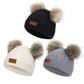 Century Star Baby Girl Hats Winter Cute Baby Beanies For Girls Boys Knit Baby Hats Warm Infant Toddler Hat Pom Pom Caps 3Pcs Bla