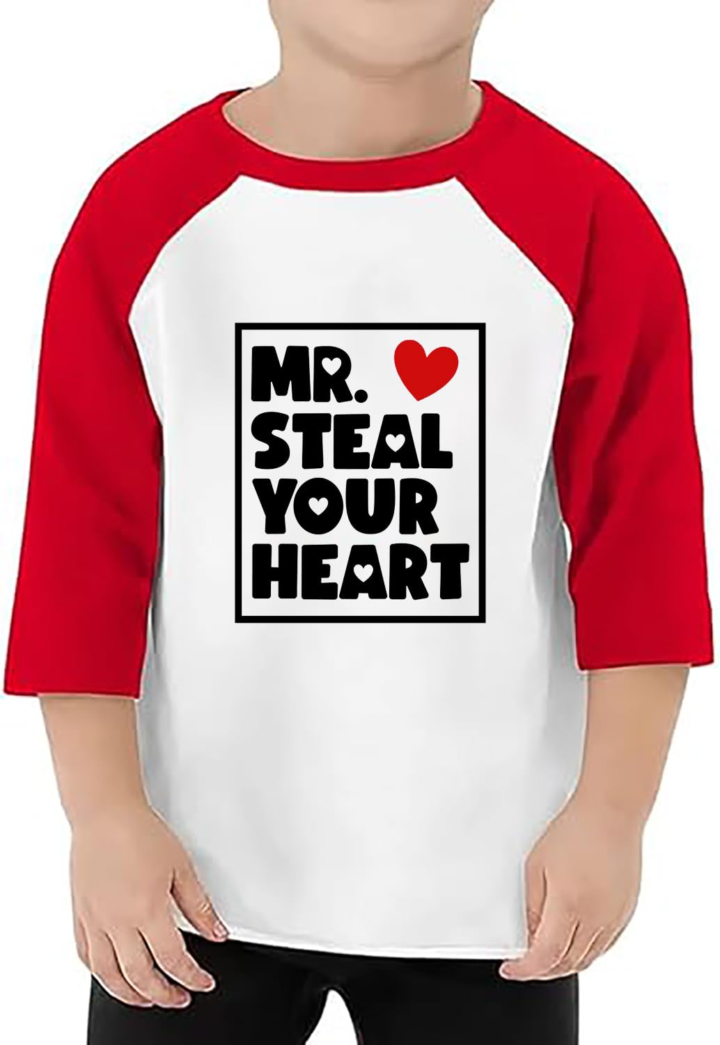 Future Ladies Man Current Mama'S Boy Raglan T-Shirt Toddler Boy Valentine'S Day 3/4 Sleeve Top Spring Cotton Outfit (5-6T, Red6)
