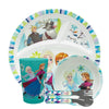 Zak Designs Disney Frozen Movie Kids Dinnerware Set Includes Divided Plate, Bowl, Tumbler and Utensil Tableware, Made of Durable