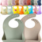 Ymcf Products 2-Pack Waterproof Silicone Baby Bib Lightweight Comfortable Easy-Wipe Clean (Sea Shell/Seafoam Green, Large)