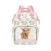 Personalized Cute Cow Diaper Bag for Women, Custom Name Nursing Mommy Daypack, Diaper Bag for Baby Boy Girl, New Mom Gifts
