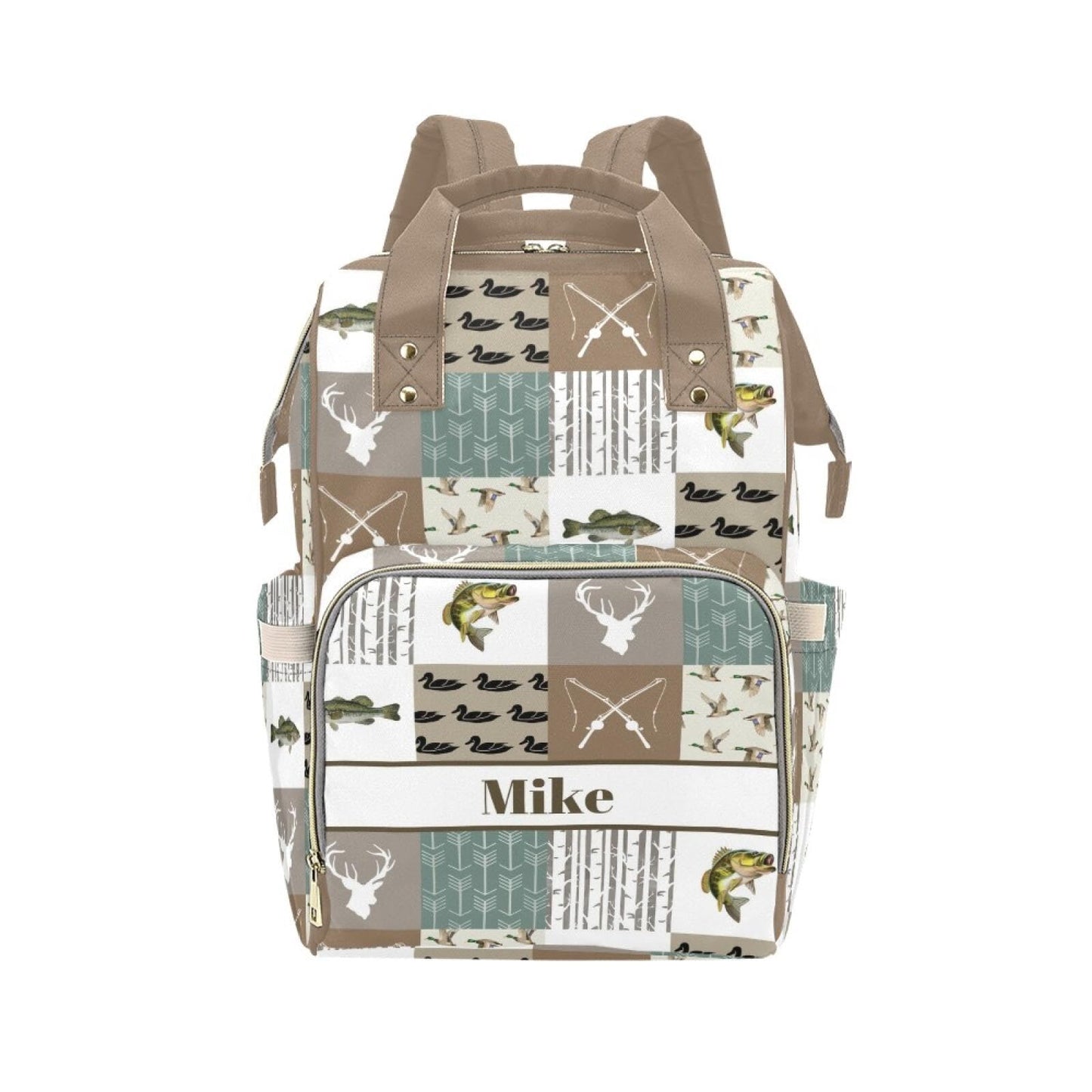 Personalized Hunting Them Diaper Bag with Name - Custom Baby Bag, Nursing Tote Backpack for Mom, Custom Name Mommy Daypack, Show