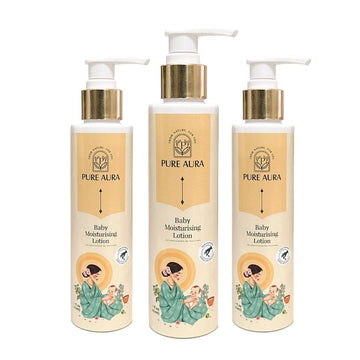 Pure Aura Rich Moisture Baby Lotion (Pack Of 3), 200Ml Each | Ayurvedic & Chemical-Free | Nourishing Cream For Soft & Sensitive 
