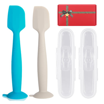 Maikkb Baby Diaper Cream Spatula With Case,2 Large Diaper Spatula With 2 Case 1 Gift Box,Soft Butt Paste Spatula Baby Butt Spatu