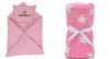 CTMKIDS Baby Wrap with Cap for Kids 74x74 cm  Pink & Baby Blankets New Born Pack of Star Wrapper Bedsheet  Pink