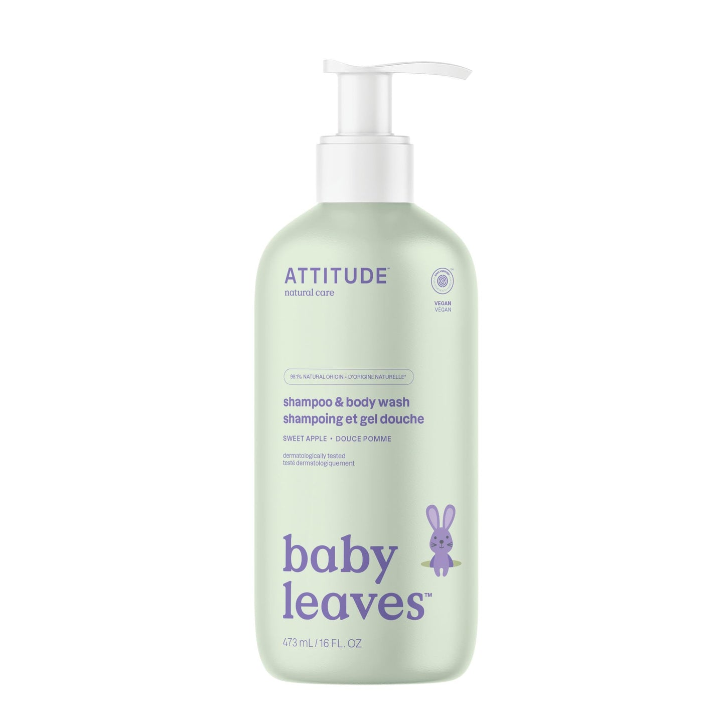 Attitude 2-In-1 Shampoo And Body Wash For Baby, Ewg Verified, Dermatologically Tested, Made With Naturally Derived Ingredients,