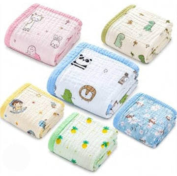 Soft Cotton Baby Blanket with Elephant Print